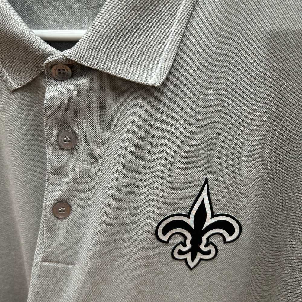 Gray Polo Shirt with Saints Logo XXL